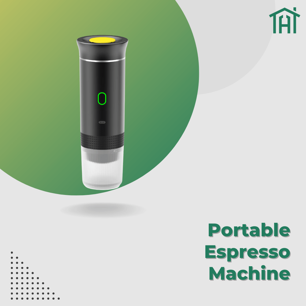 Portable espresso machine with modern design for brewing coffee on the go.