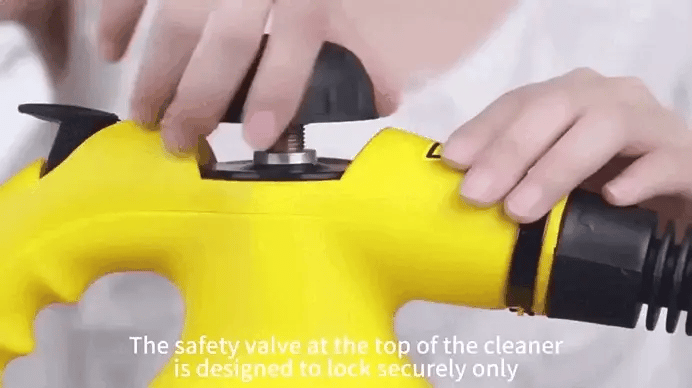 Steam cleaner nozzle targeting stovetop burner grime with enhanced steam pressure
