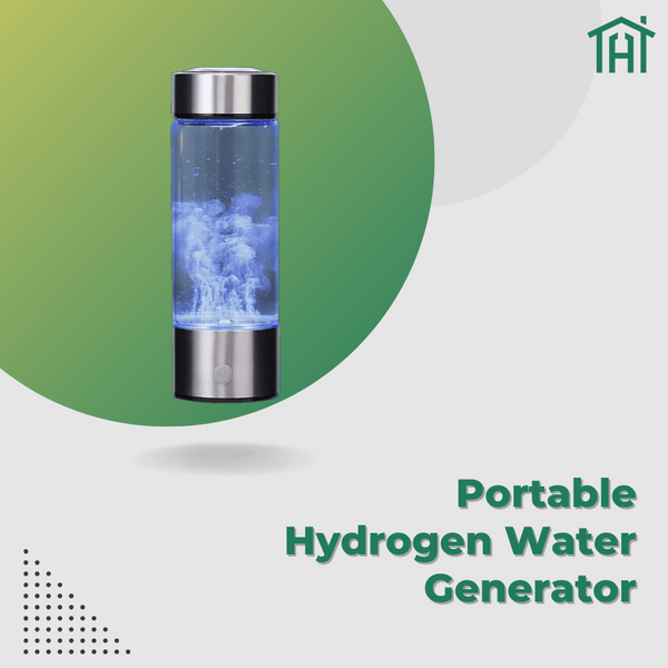 Portable Hydrogen Water Generator with LED light on, showing active hydrogen infusion process