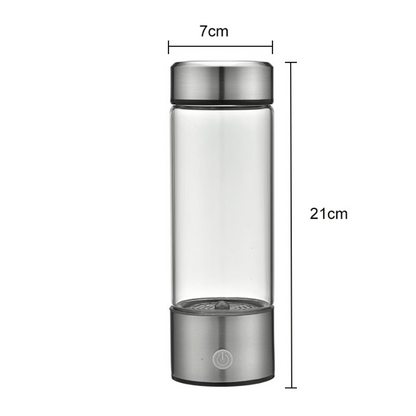 Size diagram of Portable Hydrogen Water Generator showing 21cm height and 7cm diameter